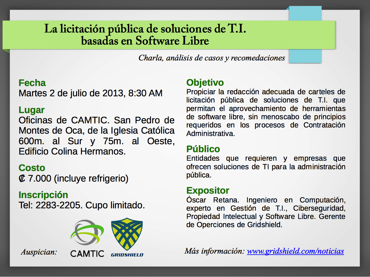 La licitación pública de soluciones de T.I. basadas en Software Libre