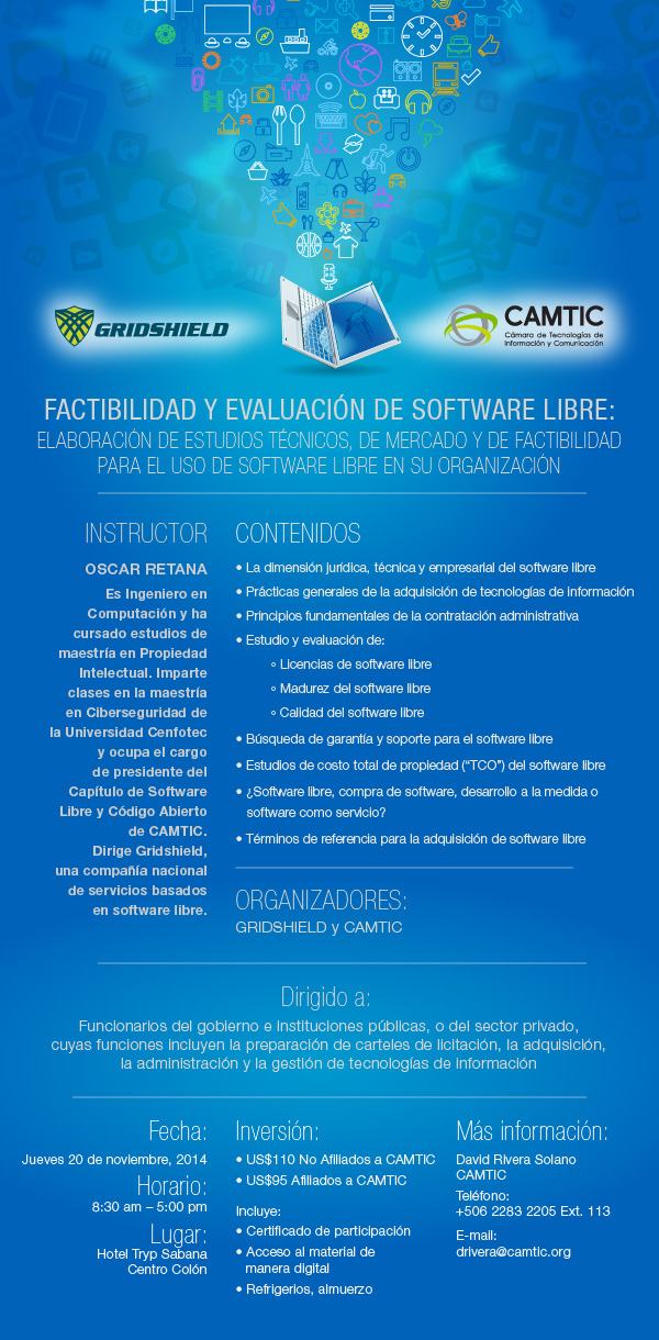 Gridshield y CAMTIC invitan a taller de software libre para el sector público